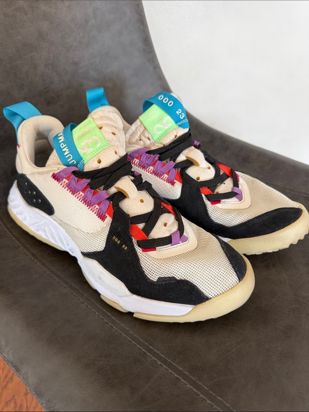 Women’s Multicolor Athletic Sneakers - Beige, Black & Teal